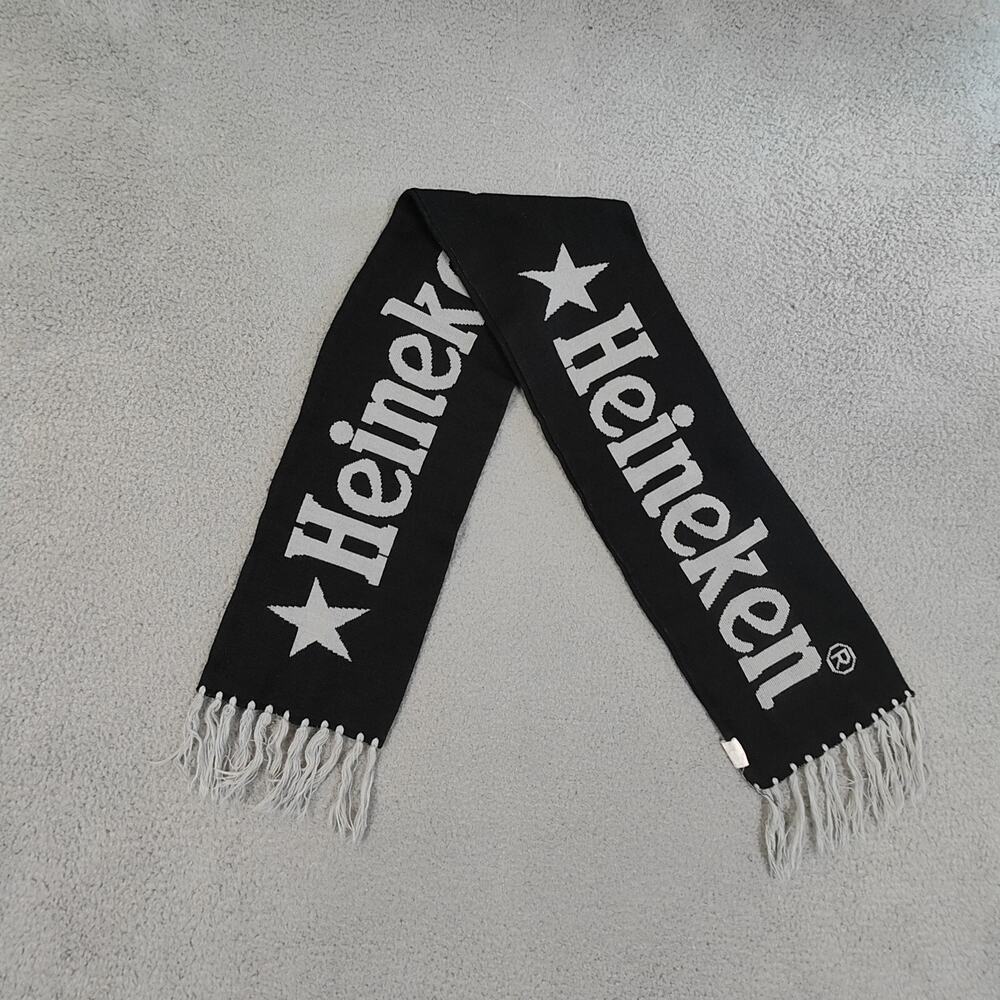 Heineken Scarf Black Silver Las Vegas Raiders Colors Ale Bet Alcohol Winter 60"